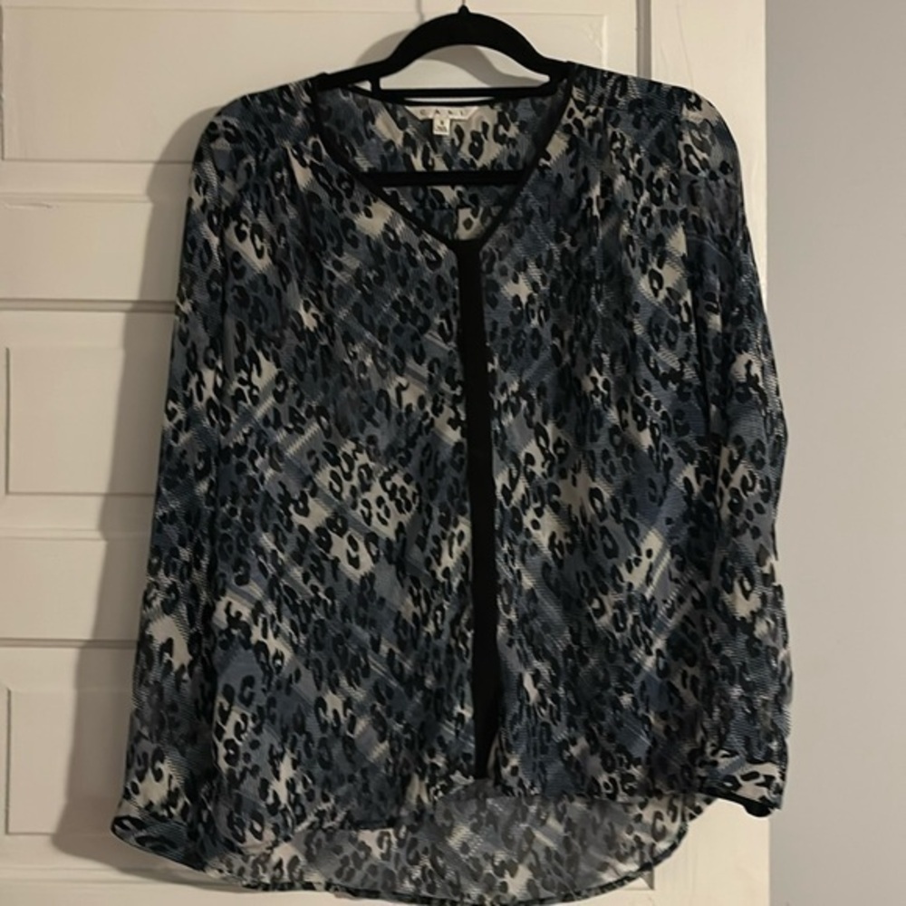Cabi Leopard Print Button Up Shirt